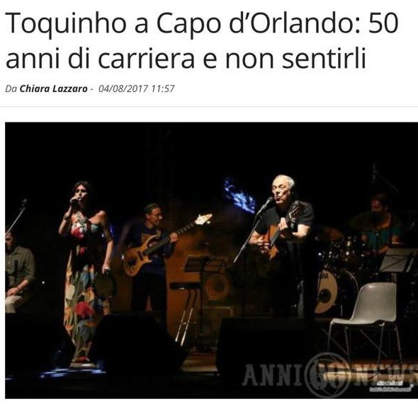 Toquinho e Selma Hernandes sul palco di Capo d'Orlando