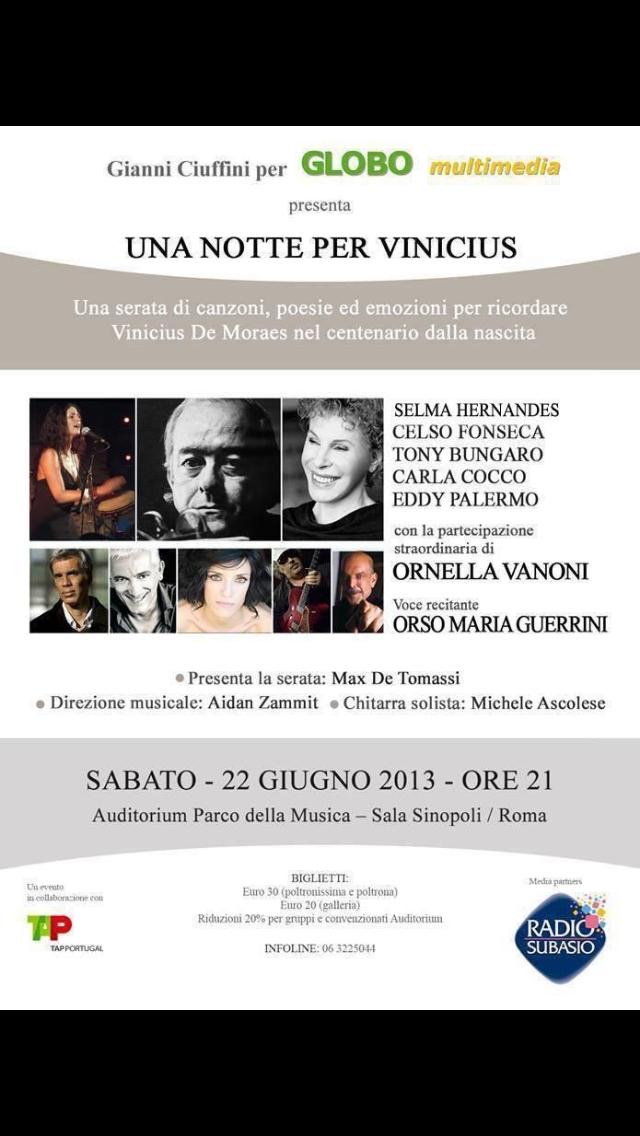 Una notte per Vinicius — locandina