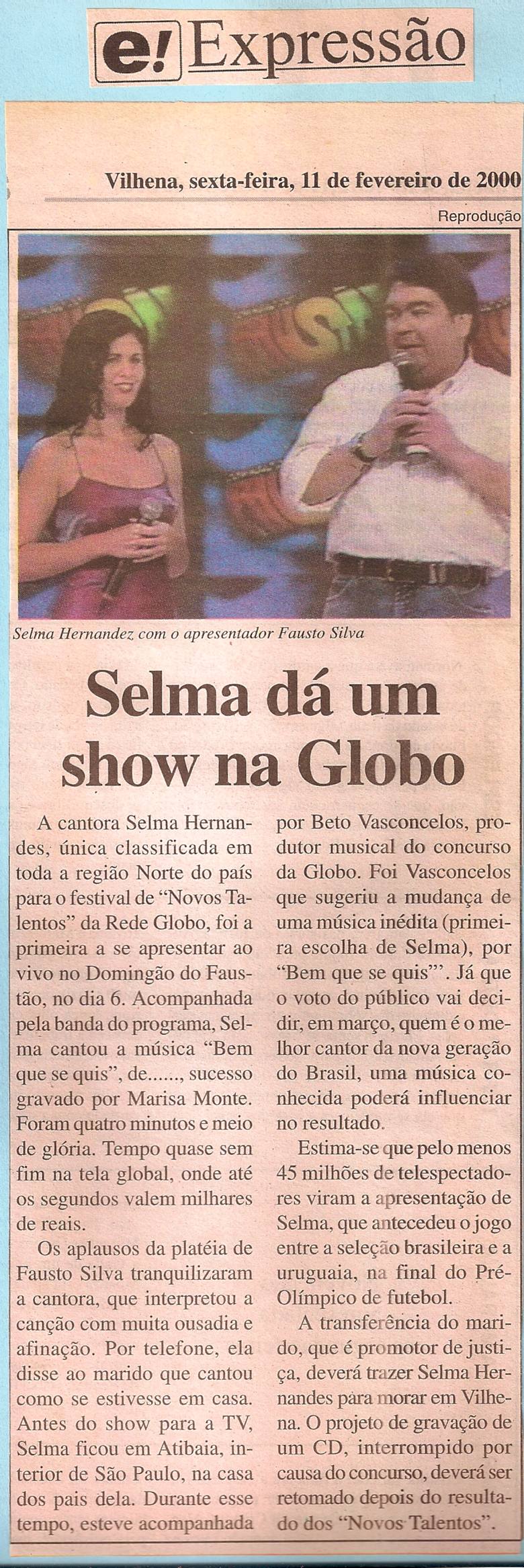 Selma dà spettacolo alla Globo — Domingão do Faustão
